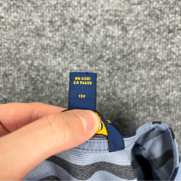 Polo Ralph Lauren Girls Striped Stretch Ponte Dress Small 7 Short Sleeve - Picture 5 of 8